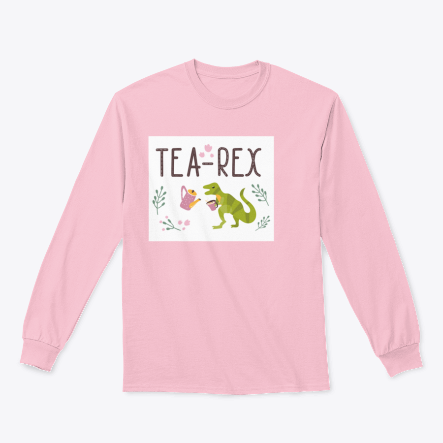 Dino Quote Tea Rex design featuring a Tyrannosaurus with a cup and kettle, showcasing a playful and unique style.