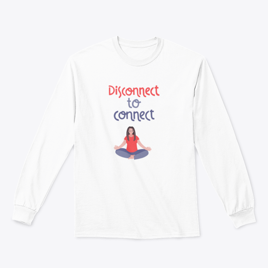 Disconnect To Connect t-shirt featuring vector handwritten lettering and hand-drawn design, made from 100% cotton in a classic fit.