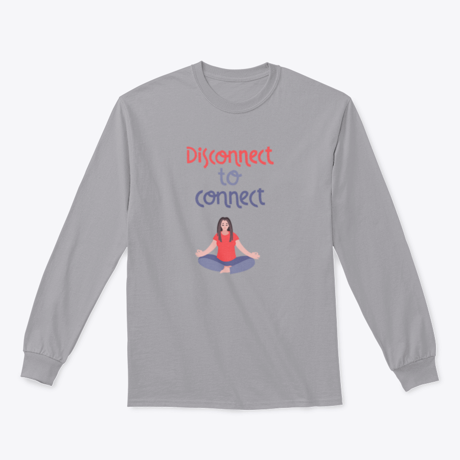 Disconnect To Connect t-shirt featuring vector handwritten lettering and hand-drawn design, made from 100% cotton in a classic fit.