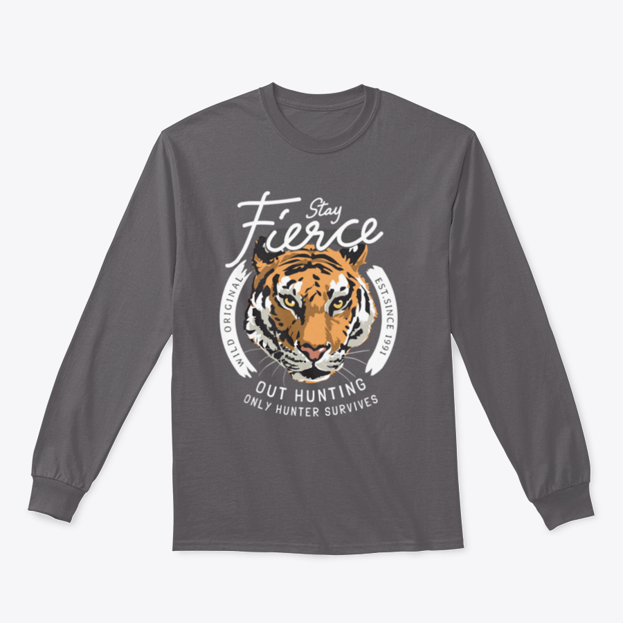 Fierce With Tiger Head T-Shirt featuring a bold tiger graphic on a comfortable cotton fabric.