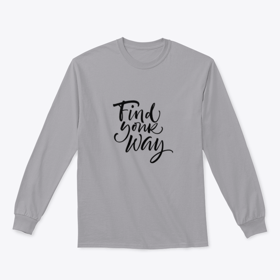 Find Your Way Phrase ink illustration featuring modern brush calligraphy on a stylish fabric blend.