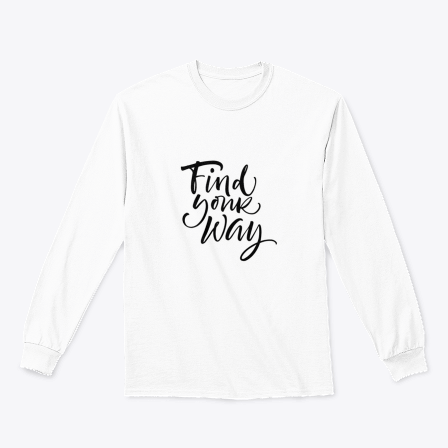 Find Your Way Phrase ink illustration featuring modern brush calligraphy on a stylish fabric blend.