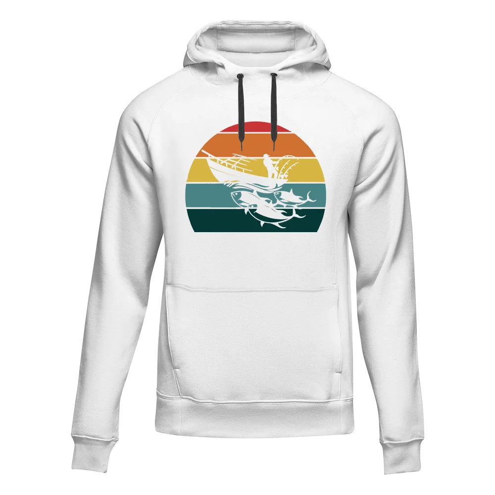 Fishing Boat Unisex Hoodie featuring a stylish design, perfect for casual wear and outdoor activities.