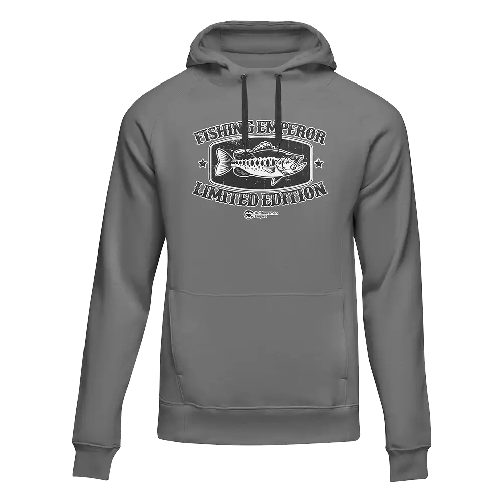 Fishing Emperor Limited Edition Unisex Hoodie featuring a unique design, made from a comfortable cotton/polyester blend.