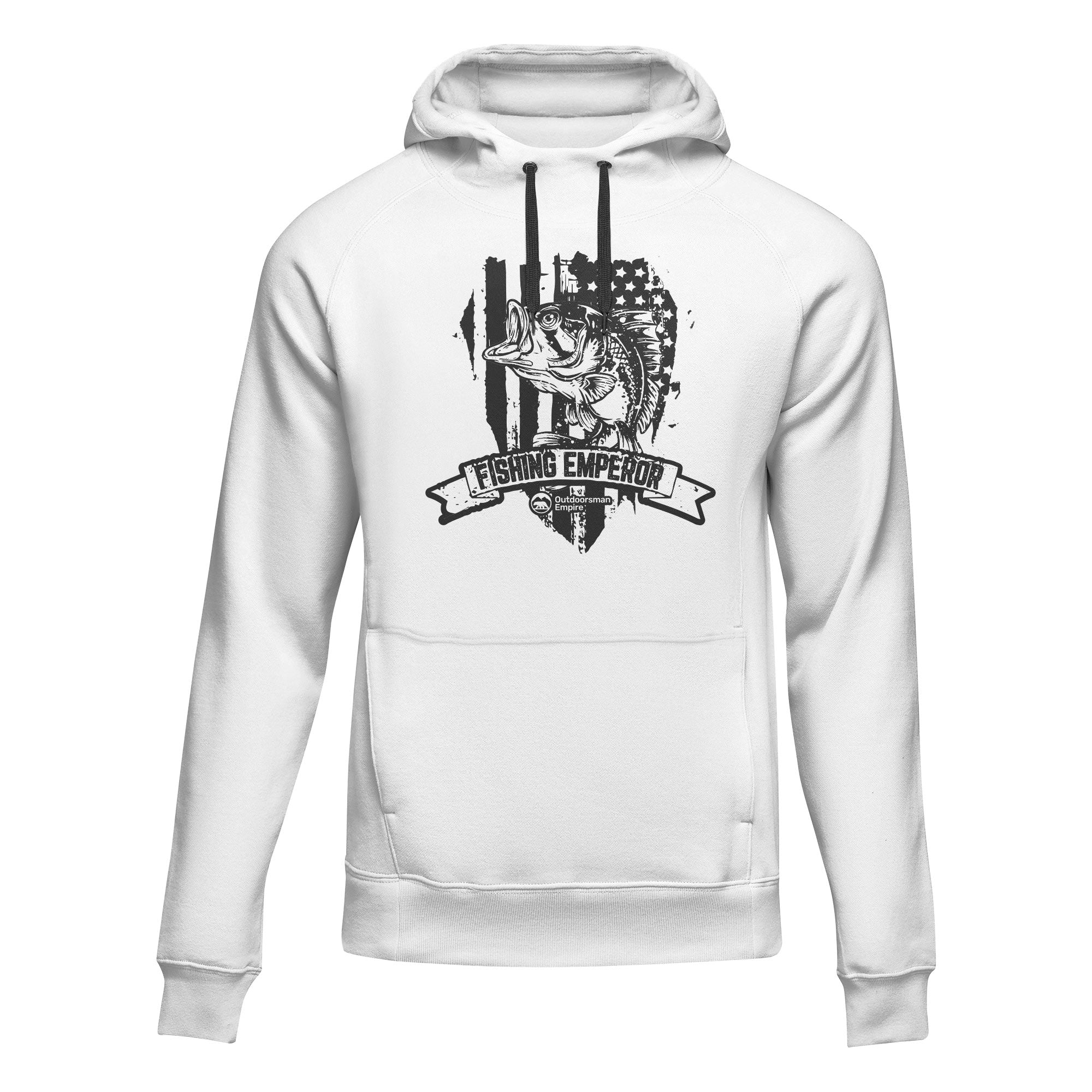 Fishing Emperor v3 Unisex Hoodie featuring a stylish design, made from soft cotton/polyester blend, perfect for fishing enthusiasts.