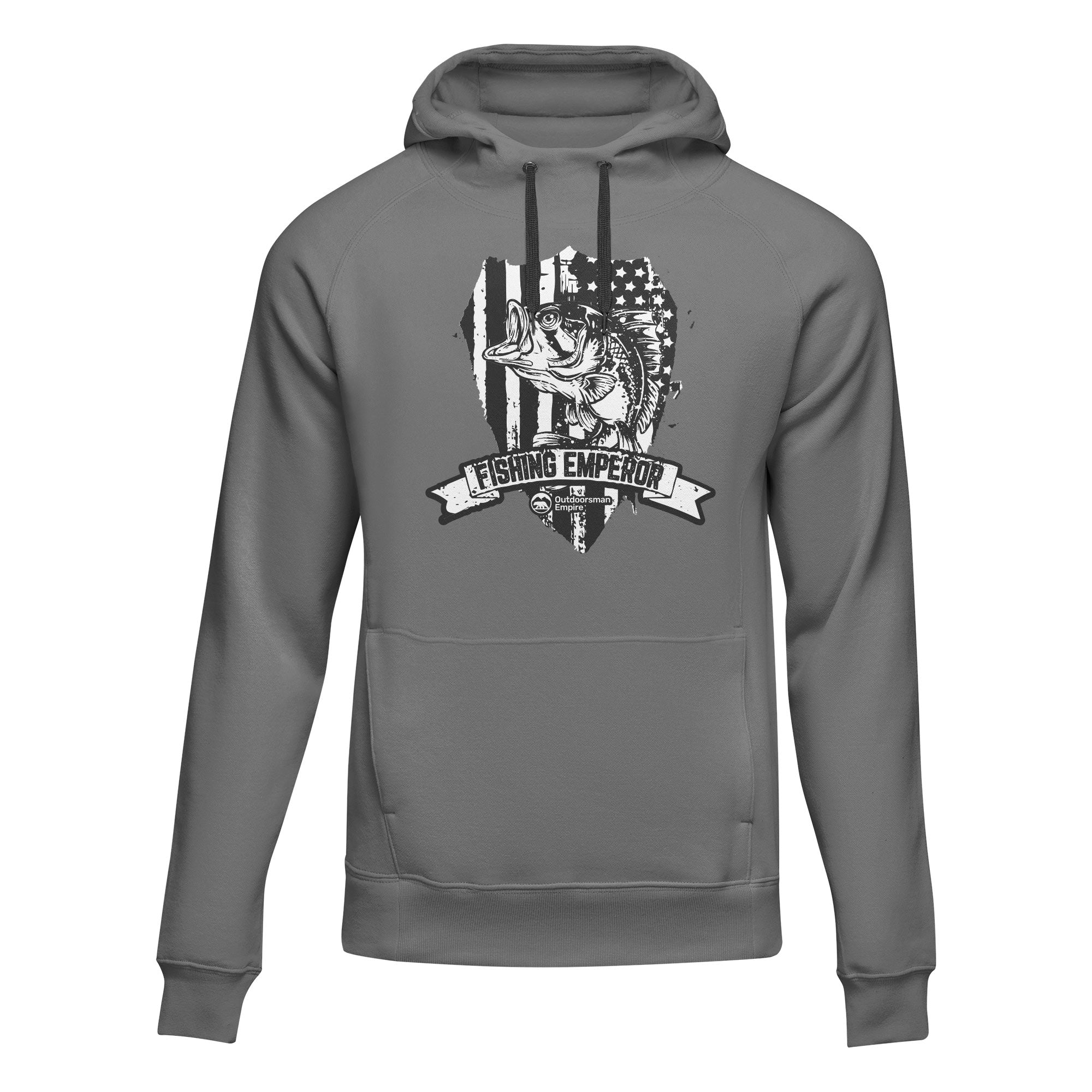 Fishing Emperor v3 Unisex Hoodie featuring a stylish design, made from soft cotton/polyester blend, perfect for fishing enthusiasts.