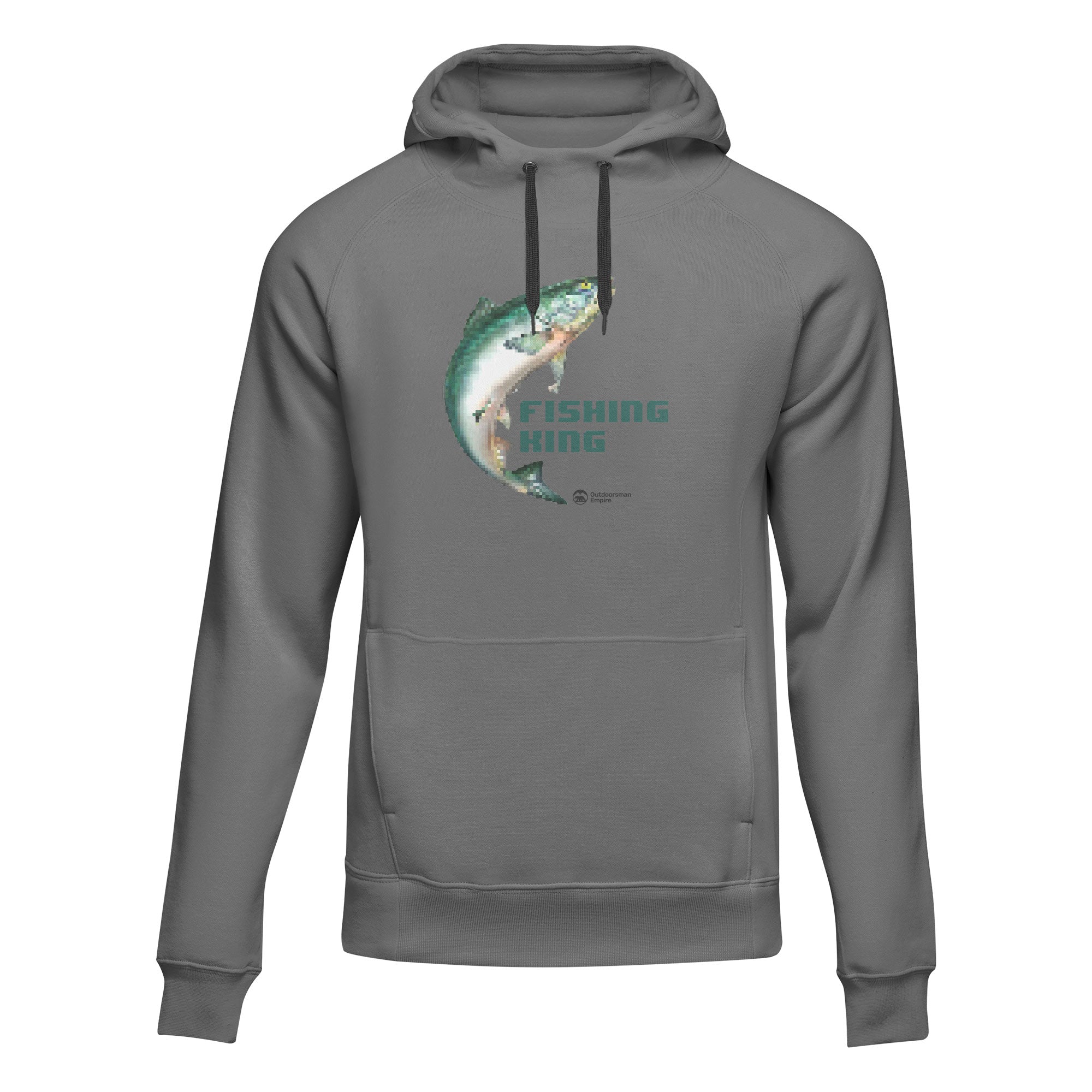 Fishing Pixelated Unisex Hoodie featuring a unique pixelated fishing design, made from soft cotton-polyester blend fabric.