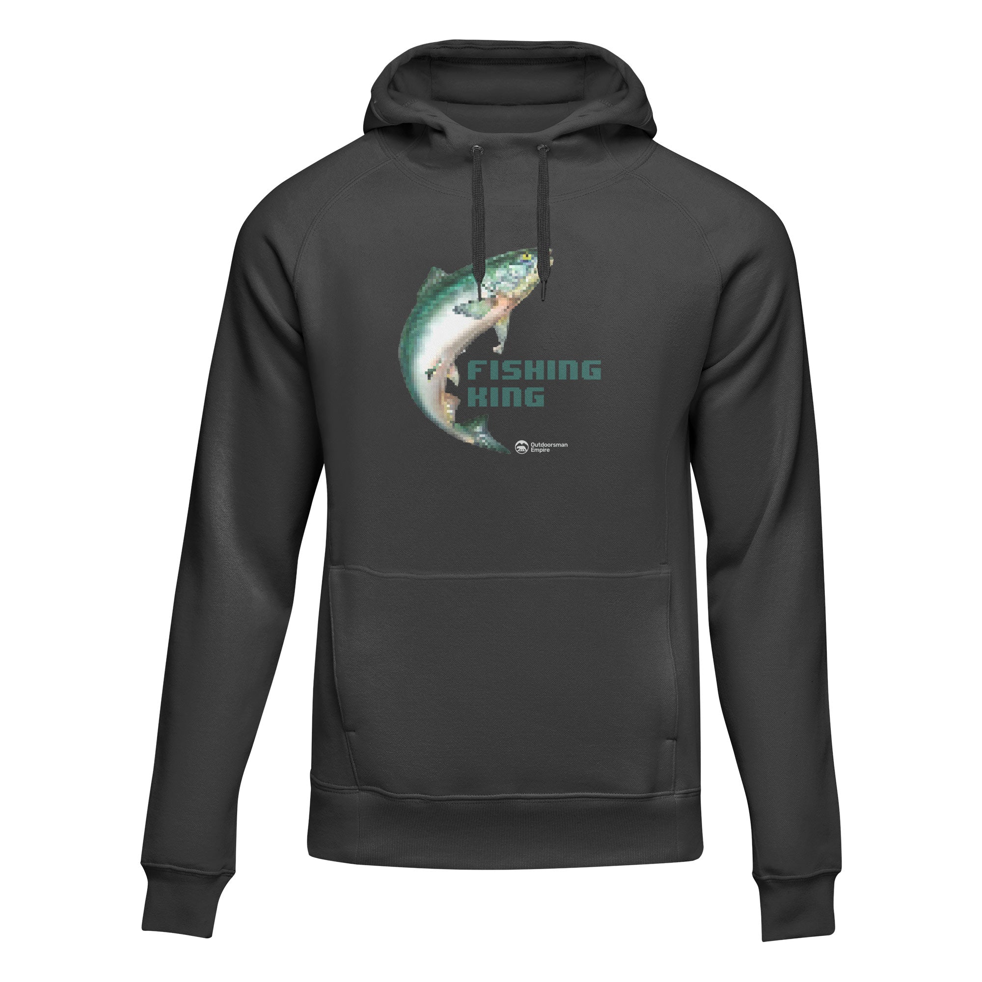 Fishing Pixelated Unisex Hoodie featuring a unique pixelated fishing design, made from soft cotton-polyester blend fabric.