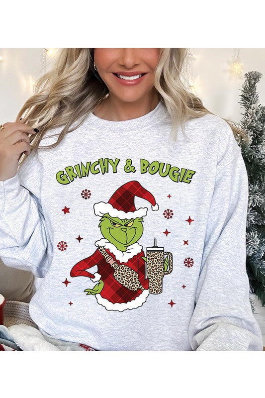 Spocket Dropship GRINCHY BOUGIE Fleece Sweatshirt