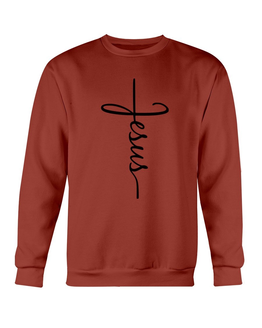 A cozy Jesus Sweatshirt featuring a classic fit, made from a soft cotton-polyester blend, perfect for casual wear.