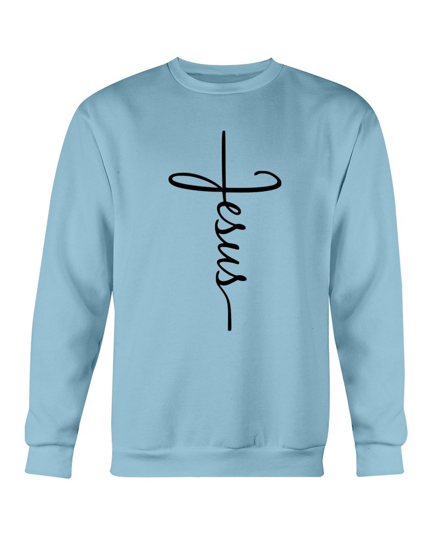 A cozy Jesus Sweatshirt featuring a classic fit, made from a soft cotton-polyester blend, perfect for casual wear.