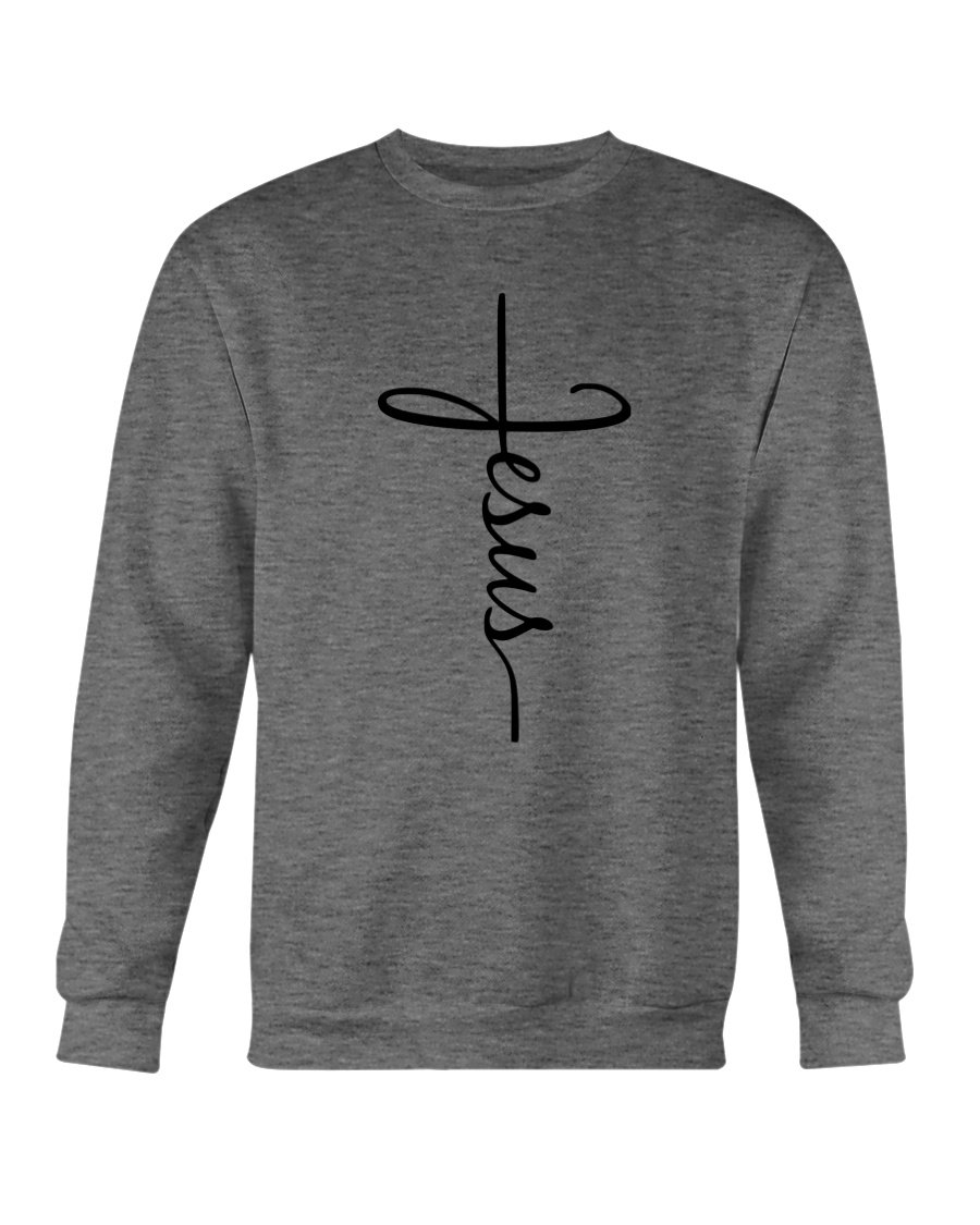 A cozy Jesus Sweatshirt featuring a classic fit, made from a soft cotton-polyester blend, perfect for casual wear.