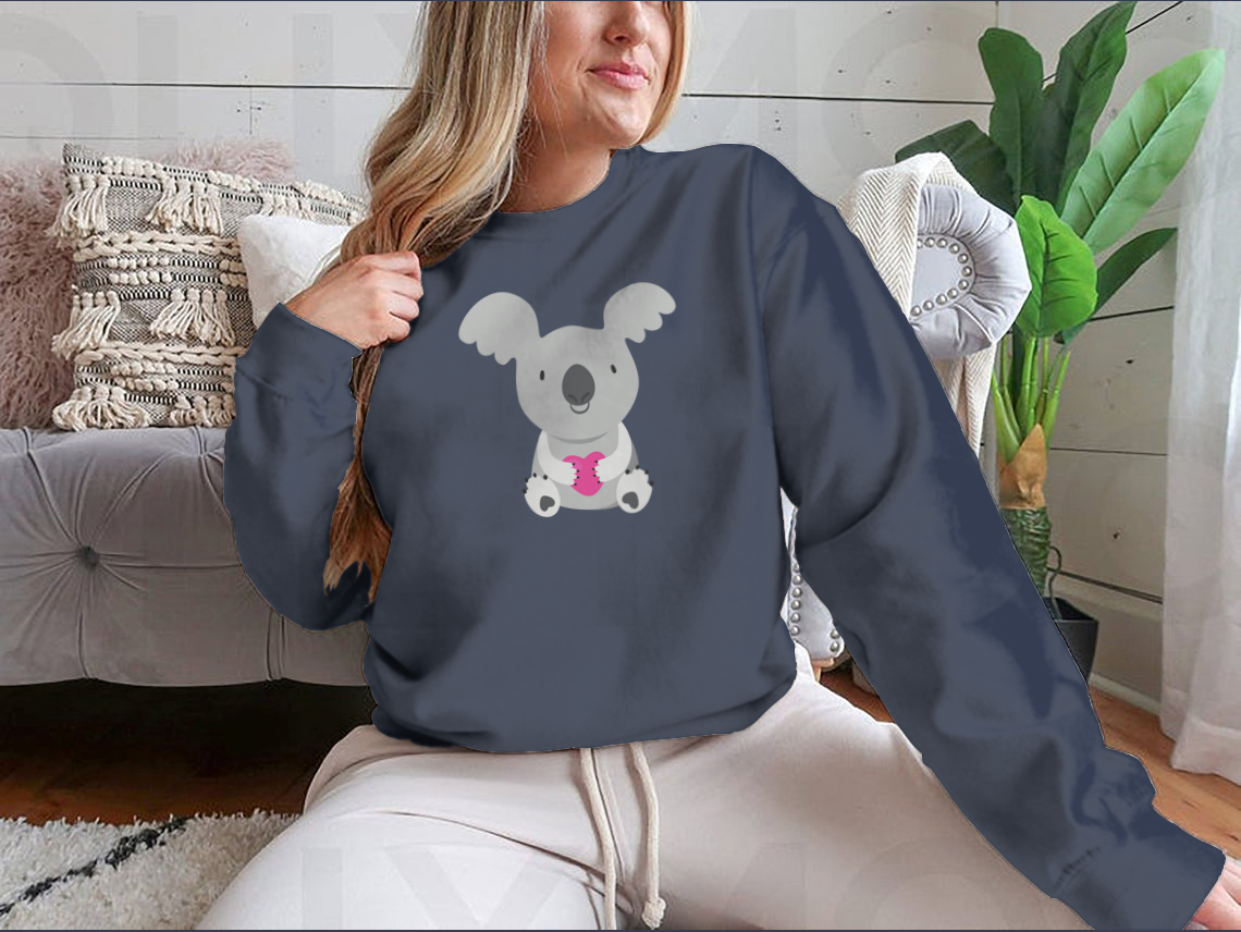 A stylish shirt featuring a vector illustration of a koala, showcasing its unique design and comfortable fabric.