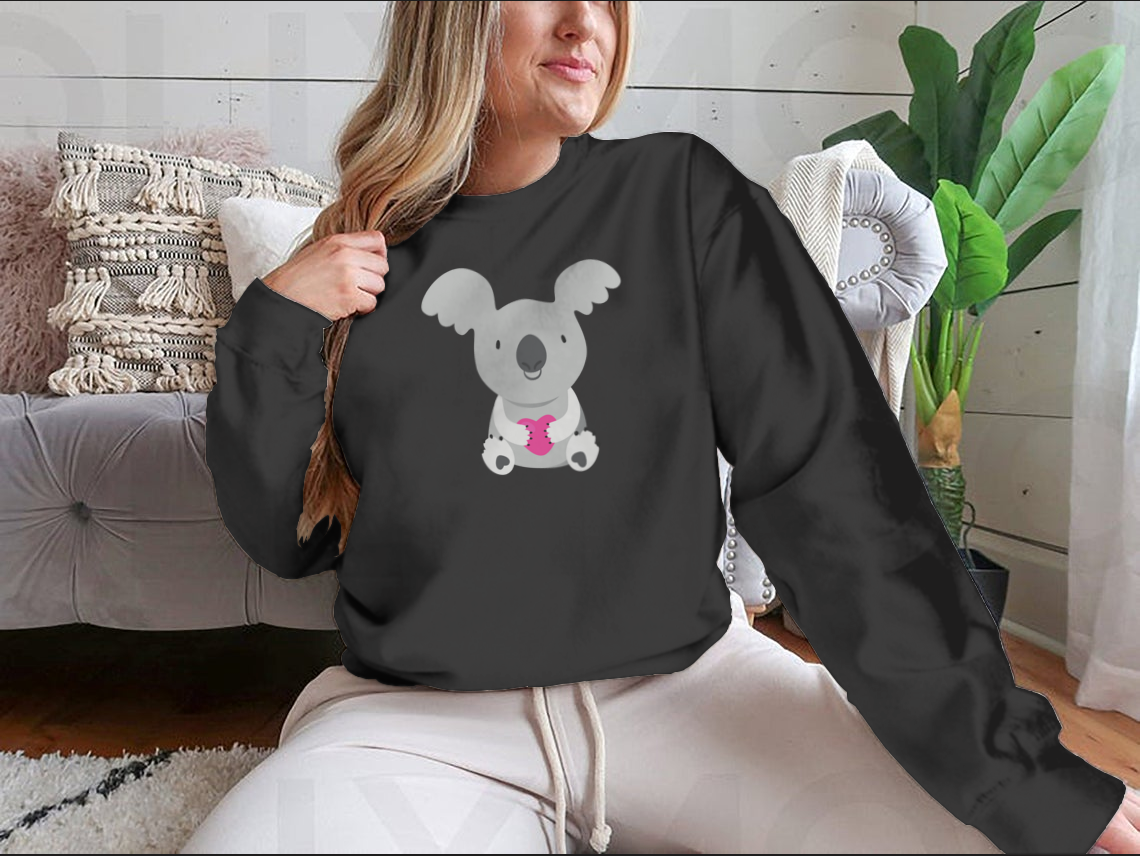 A stylish shirt featuring a vector illustration of a koala, showcasing its unique design and comfortable fabric.