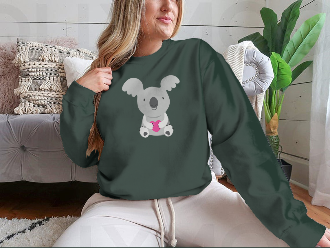 A stylish shirt featuring a vector illustration of a koala, showcasing its unique design and comfortable fabric.