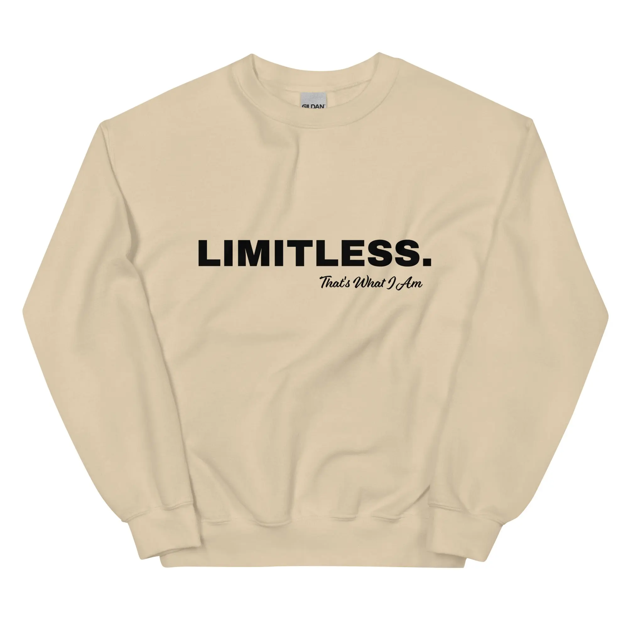 LIMITLESS Unisex Sweatshirt in various colors, showcasing its classic fit and soft texture.