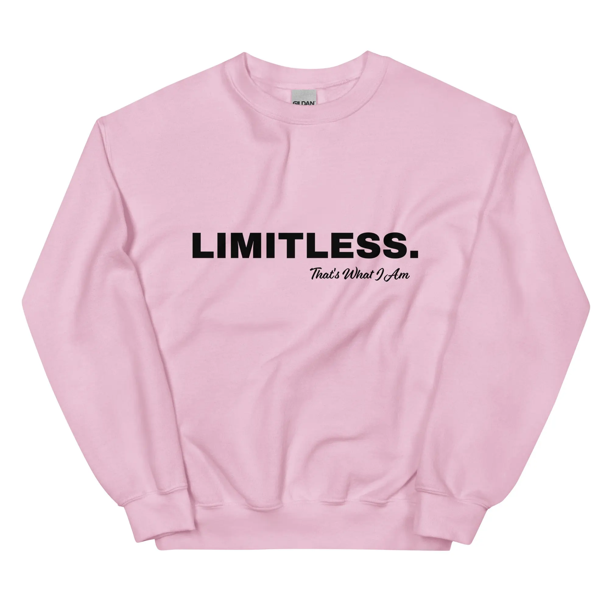 LIMITLESS Unisex Sweatshirt in various colors, showcasing its classic fit and soft texture.