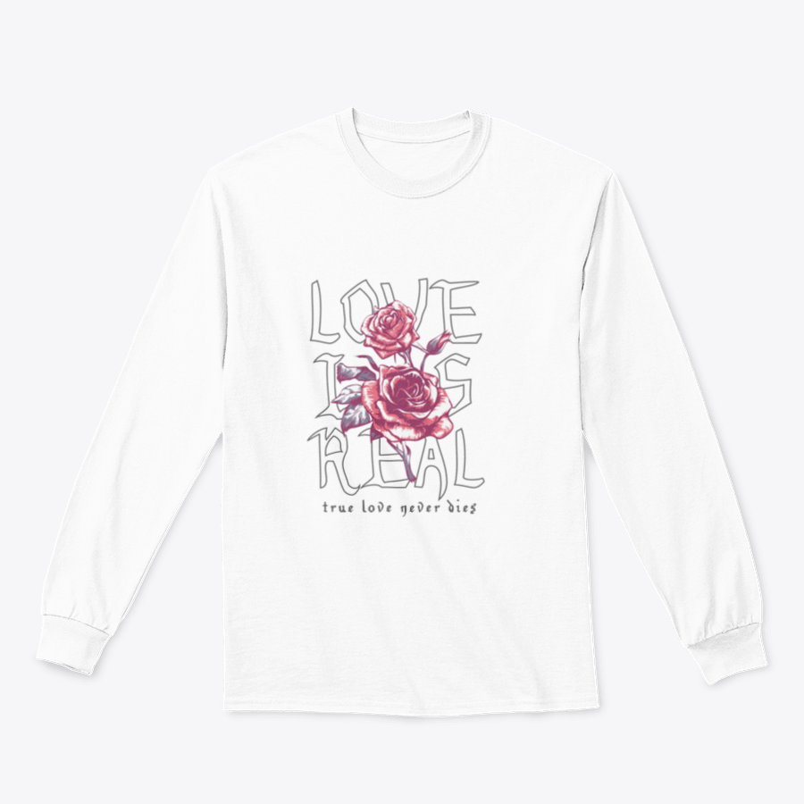 A stylish graphic illustration print featuring a rose and love slogan on a comfortable cotton fabric.