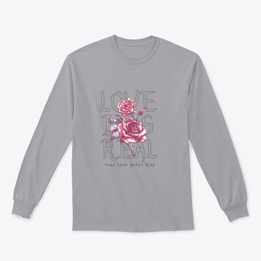 A stylish graphic illustration print featuring a rose and love slogan on a comfortable cotton fabric.