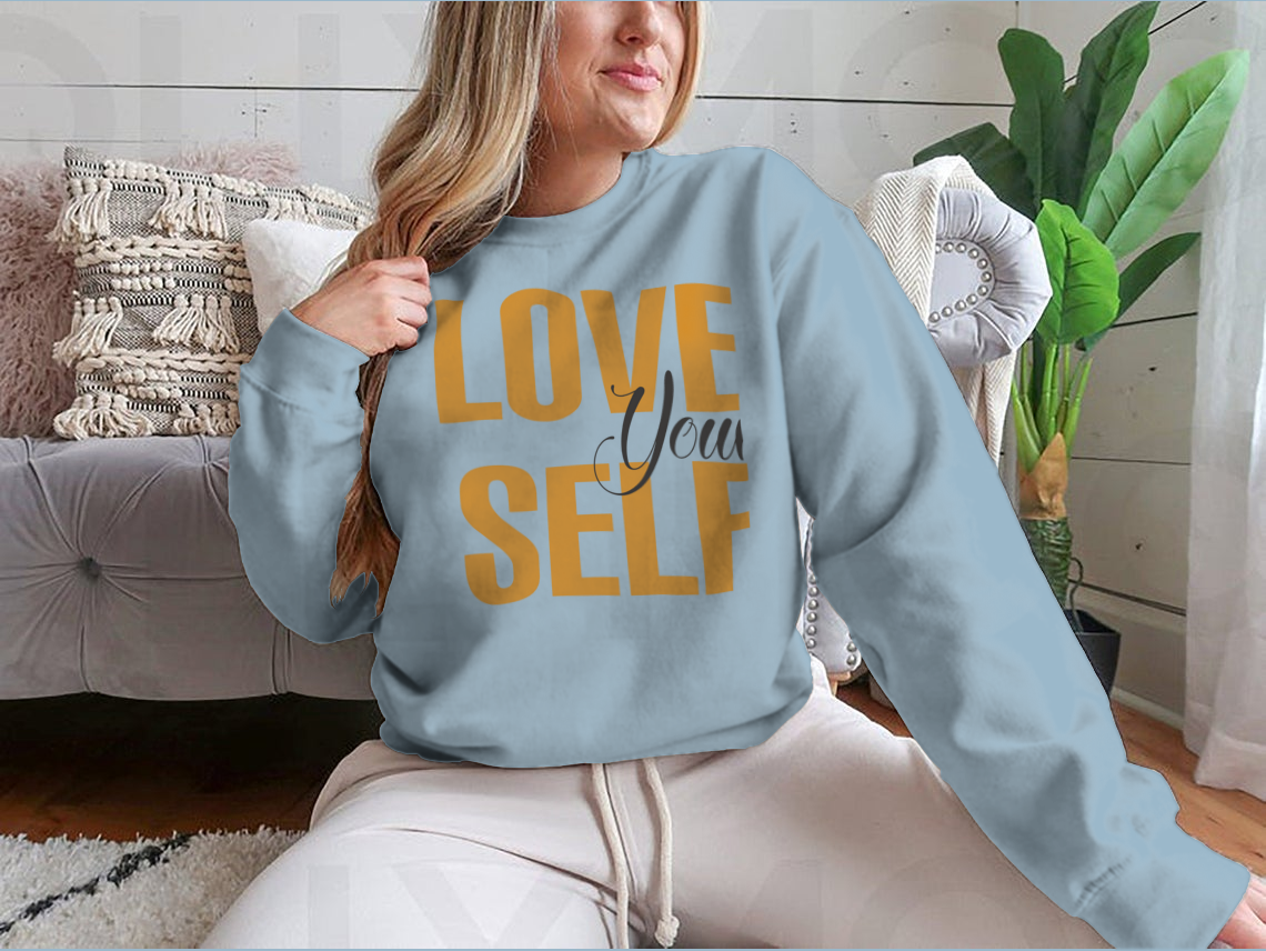 A stylish tee featuring the inspirational quote 'Love Your Self' printed on a soft cotton fabric, perfect for casual wear.