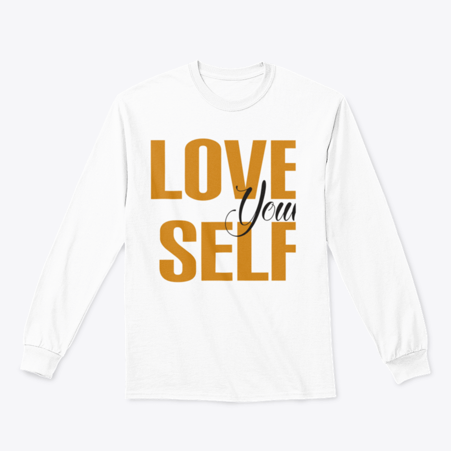 A stylish tee featuring the inspirational quote 'Love Your Self' printed on a soft cotton fabric, perfect for casual wear.