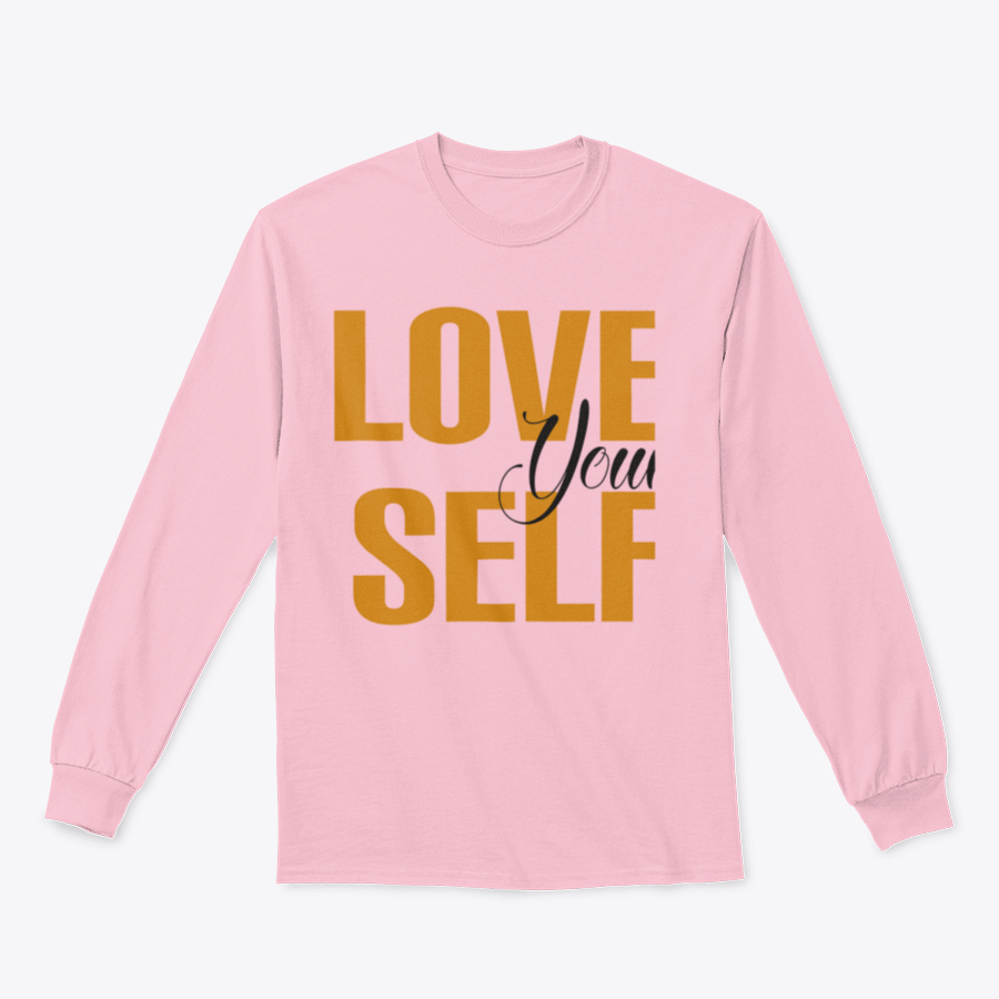 A stylish tee featuring the inspirational quote 'Love Your Self' printed on a soft cotton fabric, perfect for casual wear.