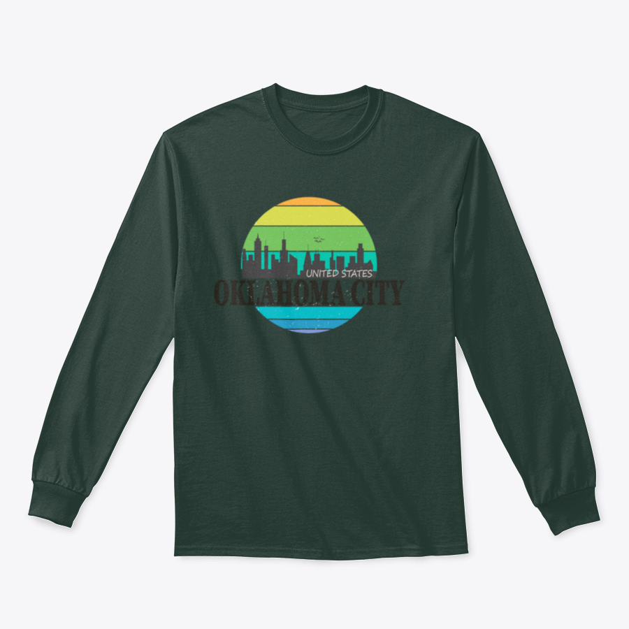 Oklahoma City Skyline Logo Sweatshirt featuring a classic fit and soft cotton fabric, ideal for casual wear.