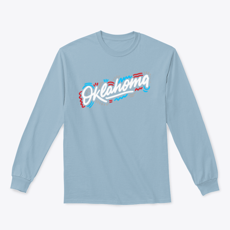 Oklahoma Handwritten City Name Sweatshirt in a classic fit, showcasing soft cotton fabric and stylish design.