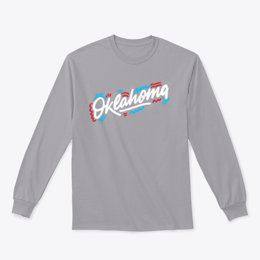 Oklahoma Handwritten City Name Sweatshirt in a classic fit, showcasing soft cotton fabric and stylish design.