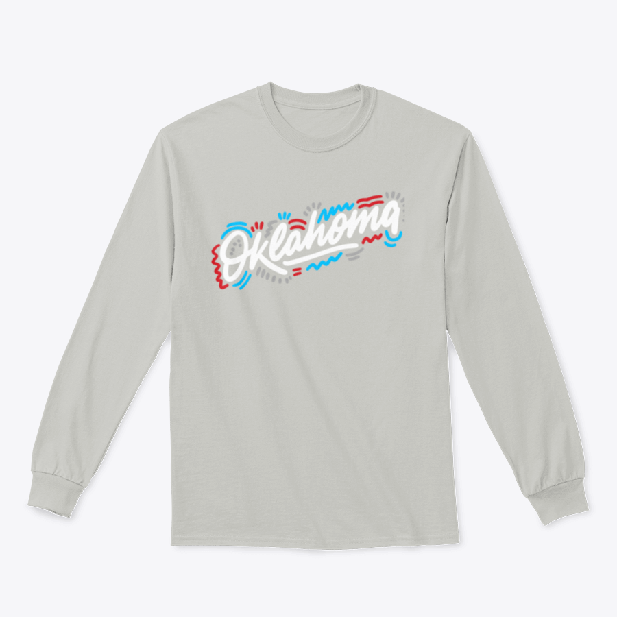 Oklahoma Handwritten City Name Sweatshirt in a classic fit, showcasing soft cotton fabric and stylish design.