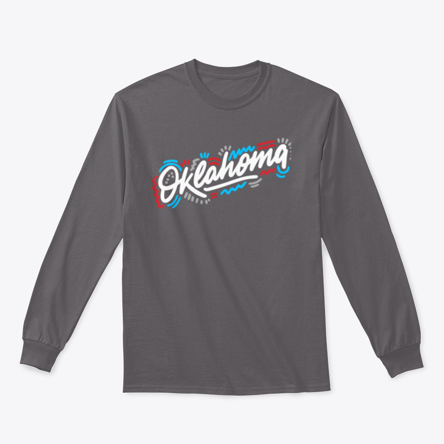 Oklahoma Handwritten City Name Sweatshirt in a classic fit, showcasing soft cotton fabric and stylish design.