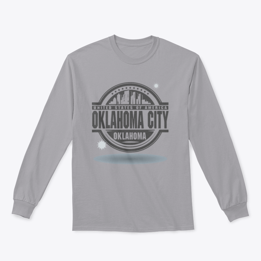 Oklahoma United States of America Sweatshirt in grey, showcasing its classic fit and soft fabric.