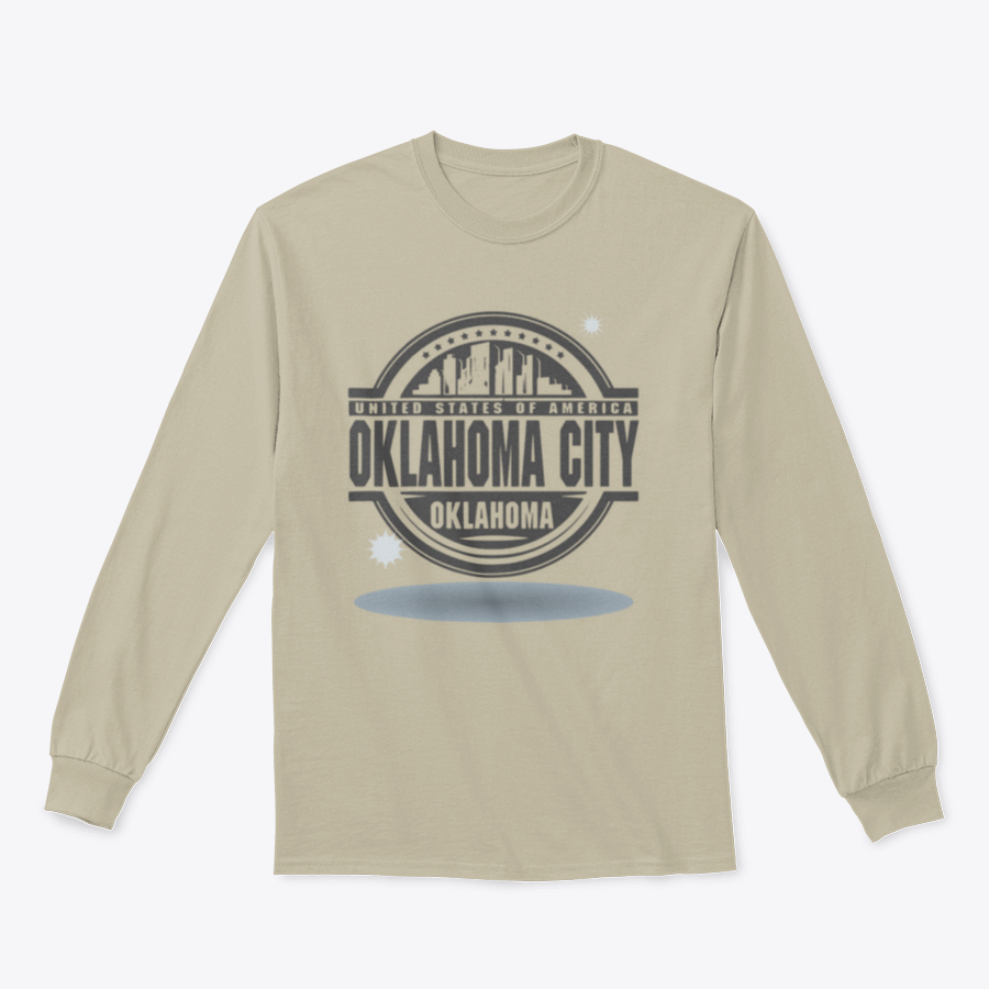 Oklahoma United States of America Sweatshirt in grey, showcasing its classic fit and soft fabric.