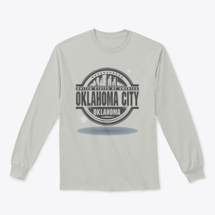 Oklahoma United States of America Sweatshirt in grey, showcasing its classic fit and soft fabric.