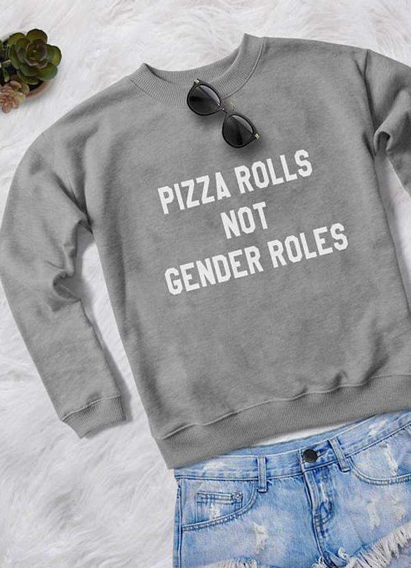 A stylish Pizza Rolls Women Sweat Shirt featuring a vibrant full print design, showcasing themes like galaxy and emojis, perfect for casual wear.