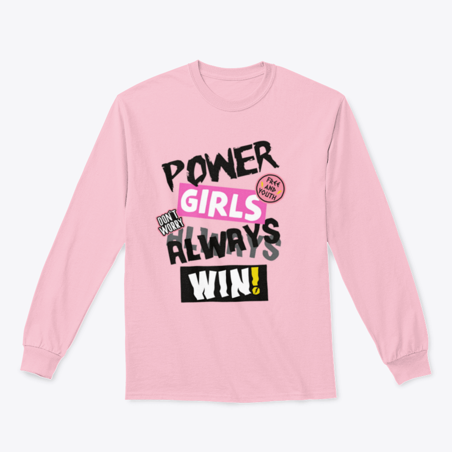 Power Girls Always Win Shirt design featuring empowering text on a comfortable cotton tee.