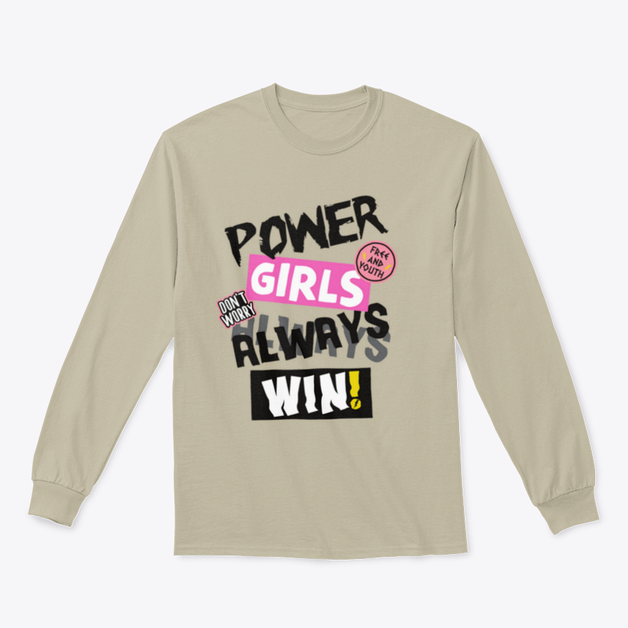 Power Girls Always Win Shirt design featuring empowering text on a comfortable cotton tee.