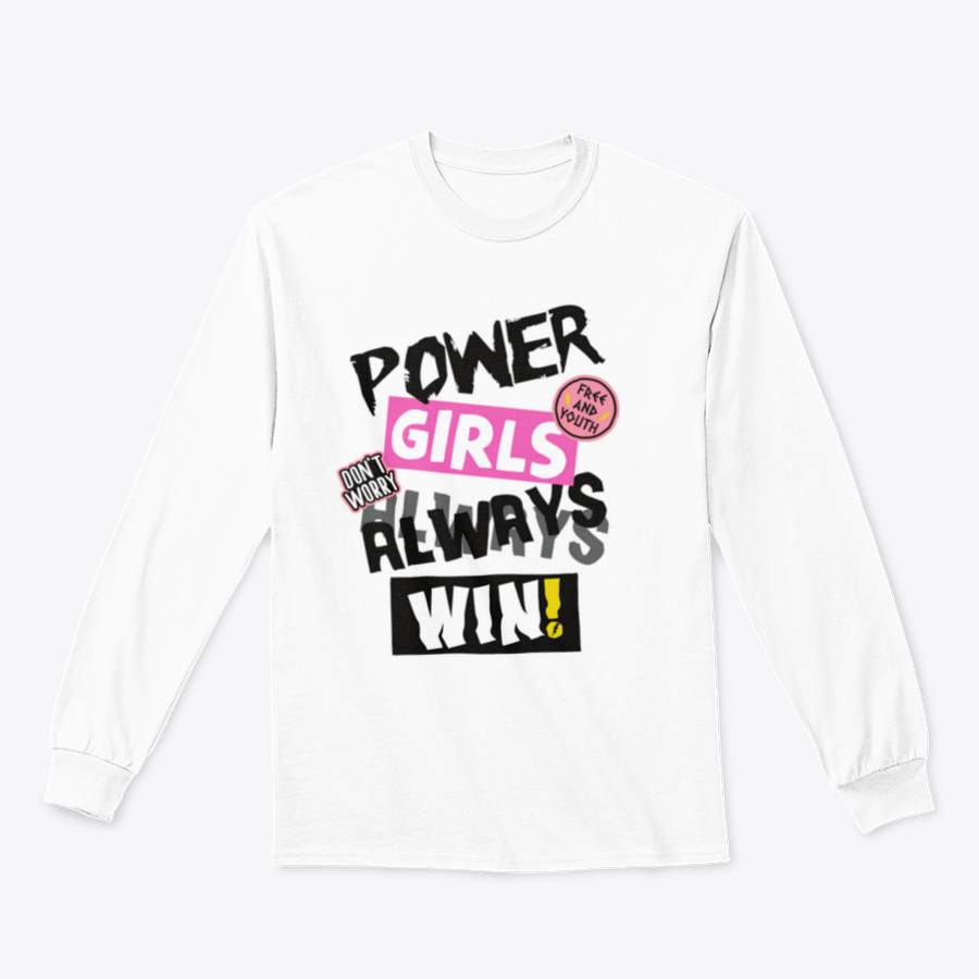 Power Girls Always Win Shirt design featuring empowering text on a comfortable cotton tee.