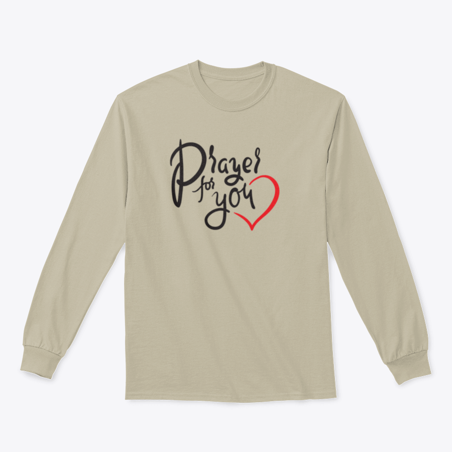 Hand-drawn 'Prayer For You' motivational quote shirt made of 100% cotton, showcasing a classic fit and inspiring design.