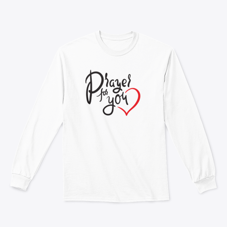 Hand-drawn 'Prayer For You' motivational quote shirt made of 100% cotton, showcasing a classic fit and inspiring design.