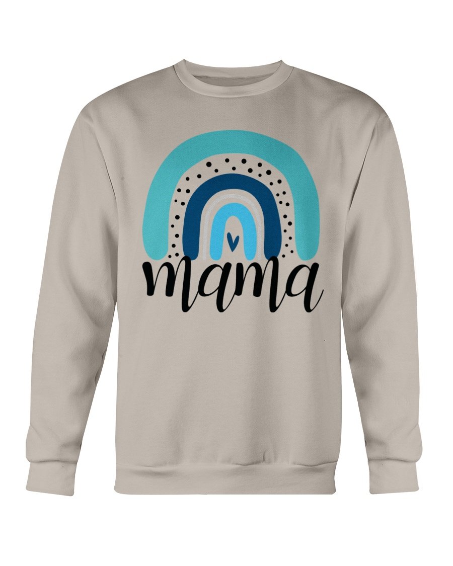 A cozy Rainbow Mama Sweatshirt featuring a vibrant design, made from a soft cotton-polyester blend, perfect for casual wear.