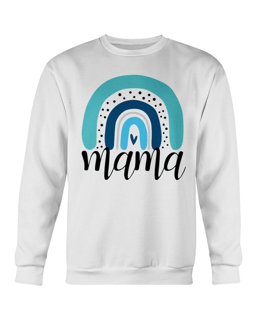 A cozy Rainbow Mama Sweatshirt featuring a vibrant design, made from a soft cotton-polyester blend, perfect for casual wear.