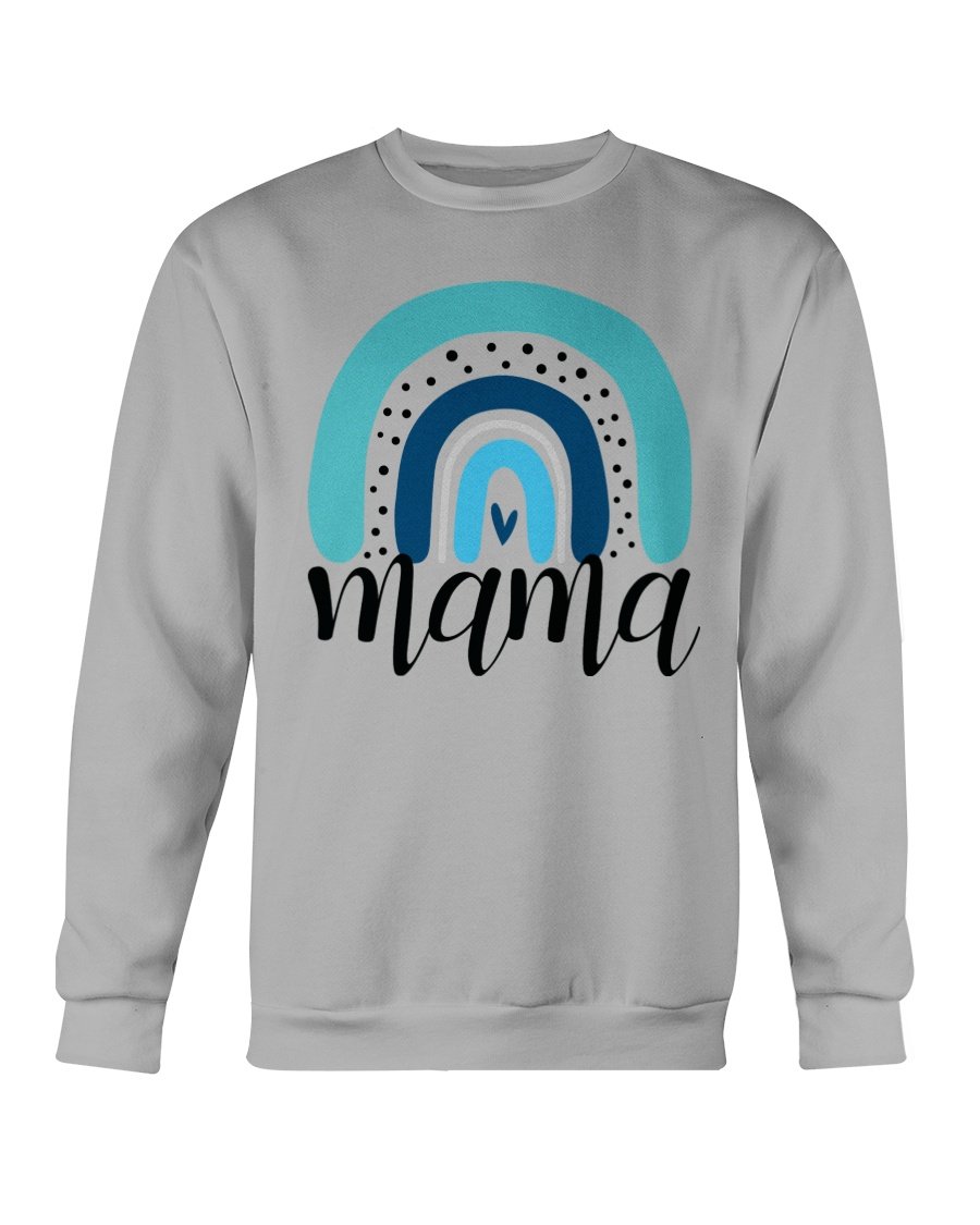 A cozy Rainbow Mama Sweatshirt featuring a vibrant design, made from a soft cotton-polyester blend, perfect for casual wear.