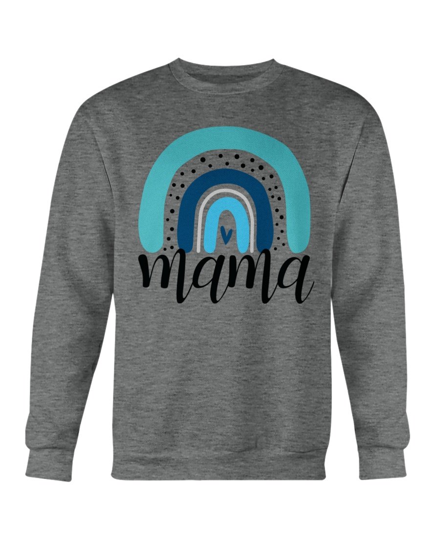 A cozy Rainbow Mama Sweatshirt featuring a vibrant design, made from a soft cotton-polyester blend, perfect for casual wear.