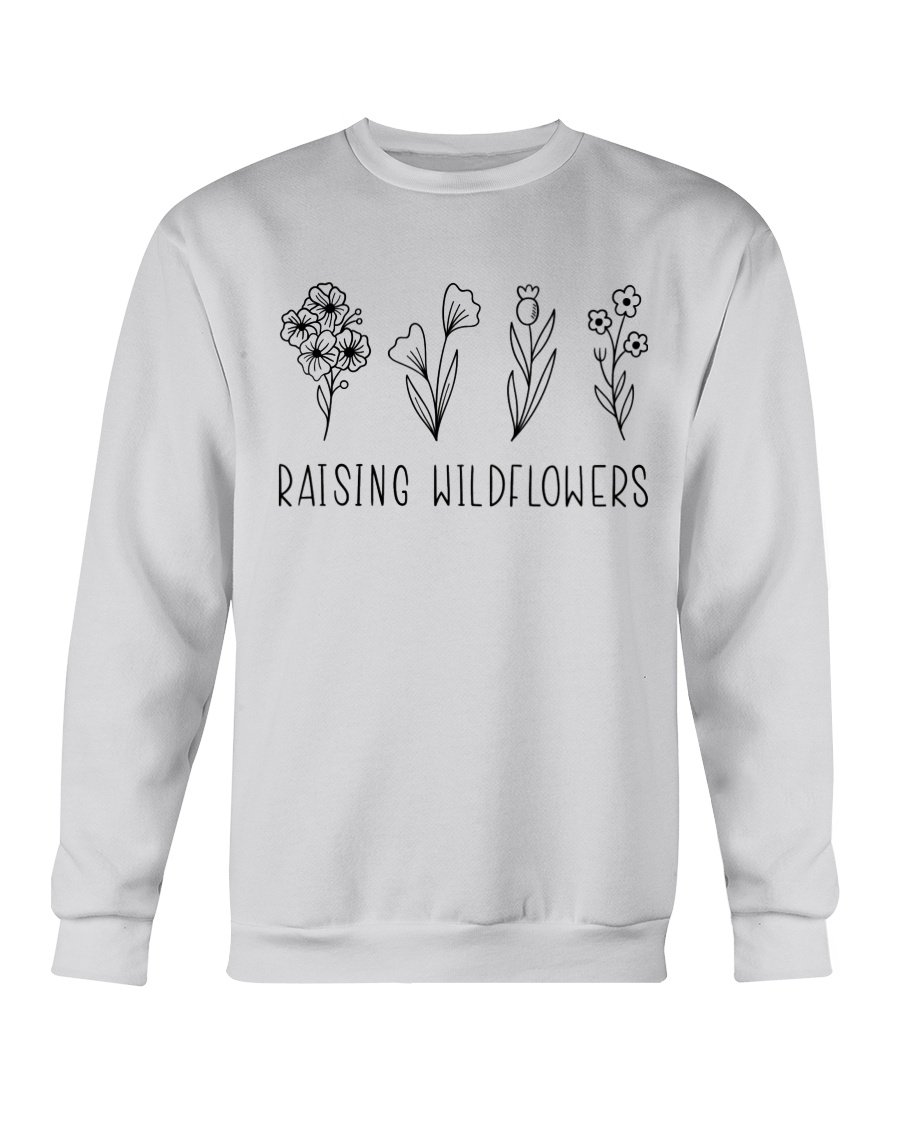 A cozy Raising Wildflowers Sweatshirt featuring a classic fit, made from a soft cotton-polyester blend, perfect for casual wear.