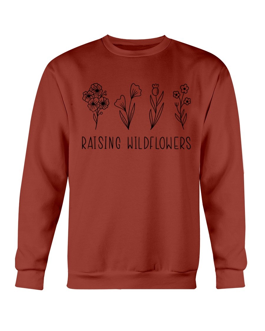 A cozy Raising Wildflowers Sweatshirt featuring a classic fit, made from a soft cotton-polyester blend, perfect for casual wear.