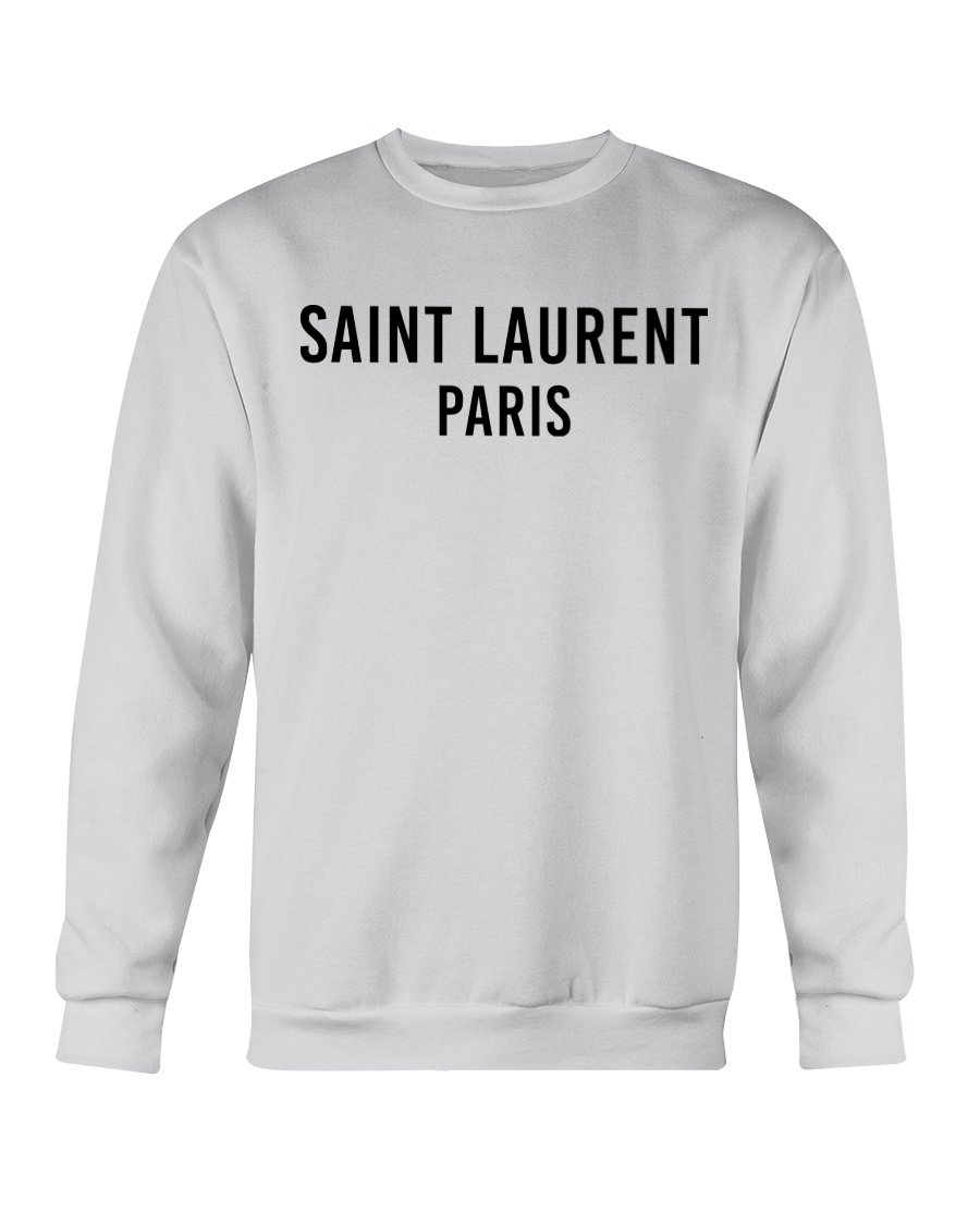 Saint Laurent Paris Sweatshirt in classic fit, showcasing soft cotton-polyester blend fabric and stylish design.