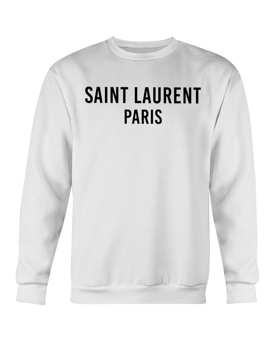 Saint Laurent Paris Sweatshirt in classic fit, showcasing soft cotton-polyester blend fabric and stylish design.