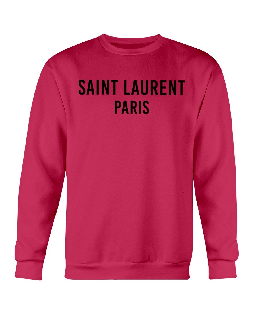 Saint Laurent Paris Sweatshirt in classic fit, showcasing soft cotton-polyester blend fabric and stylish design.