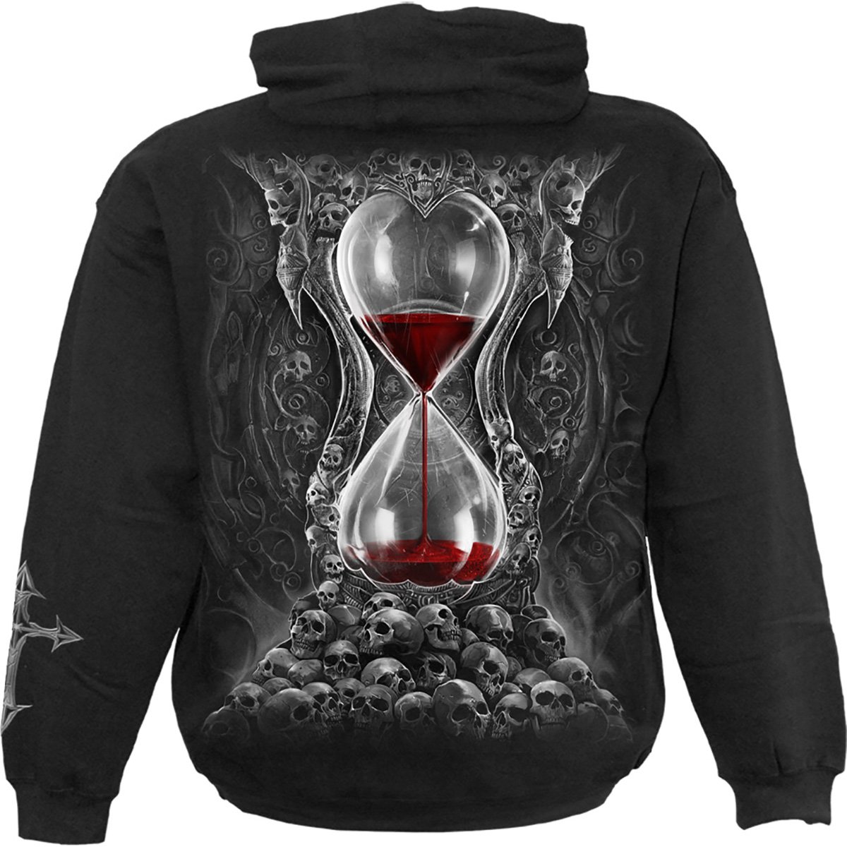 SANDS OF DEATH Hoody Black made from 100% cotton fleece, featuring a stylish design and comfortable fit.